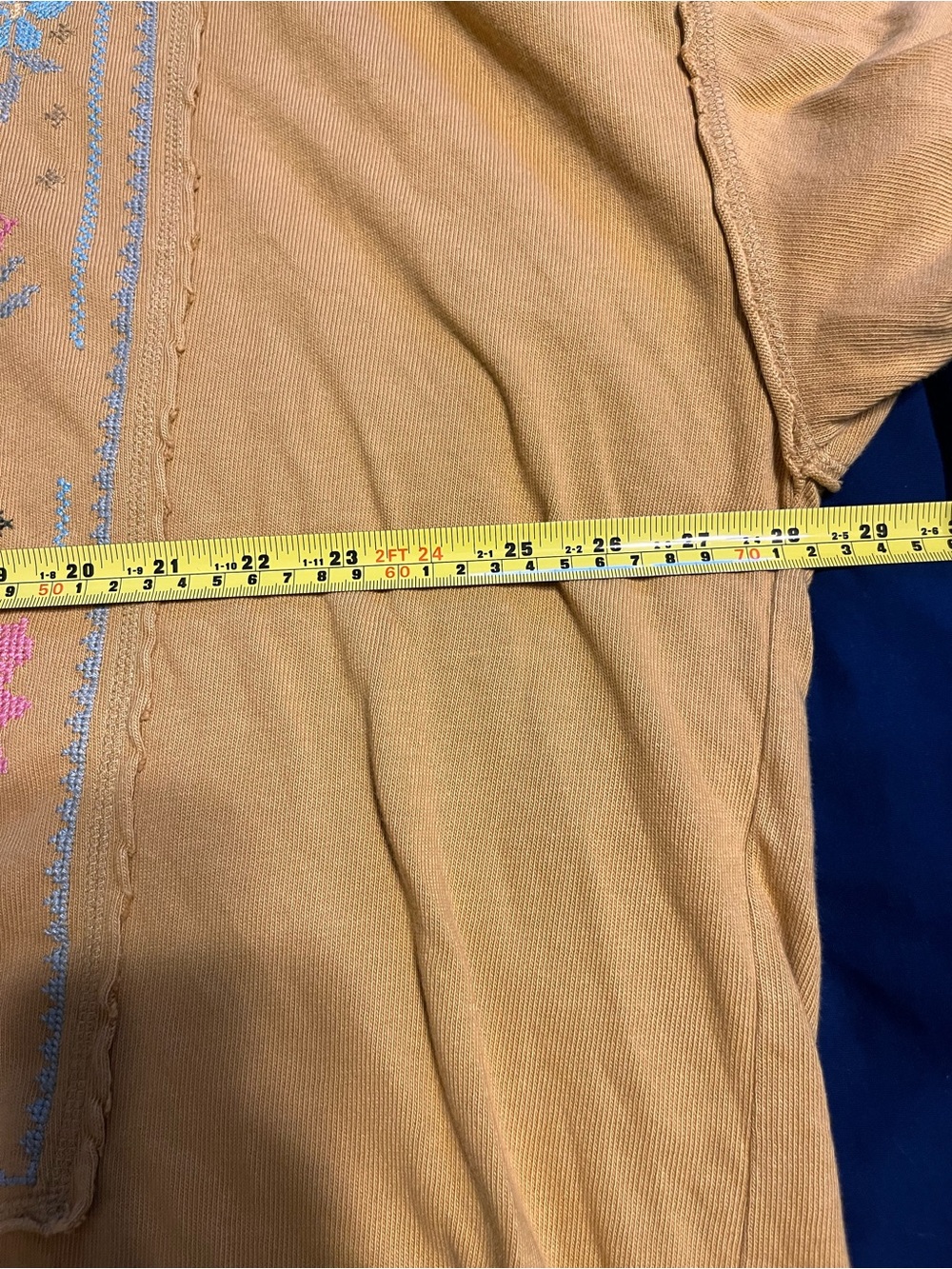 We The Free Mustard Yellow Floral Embroidered Boxy Tee - Picture 7 of 8